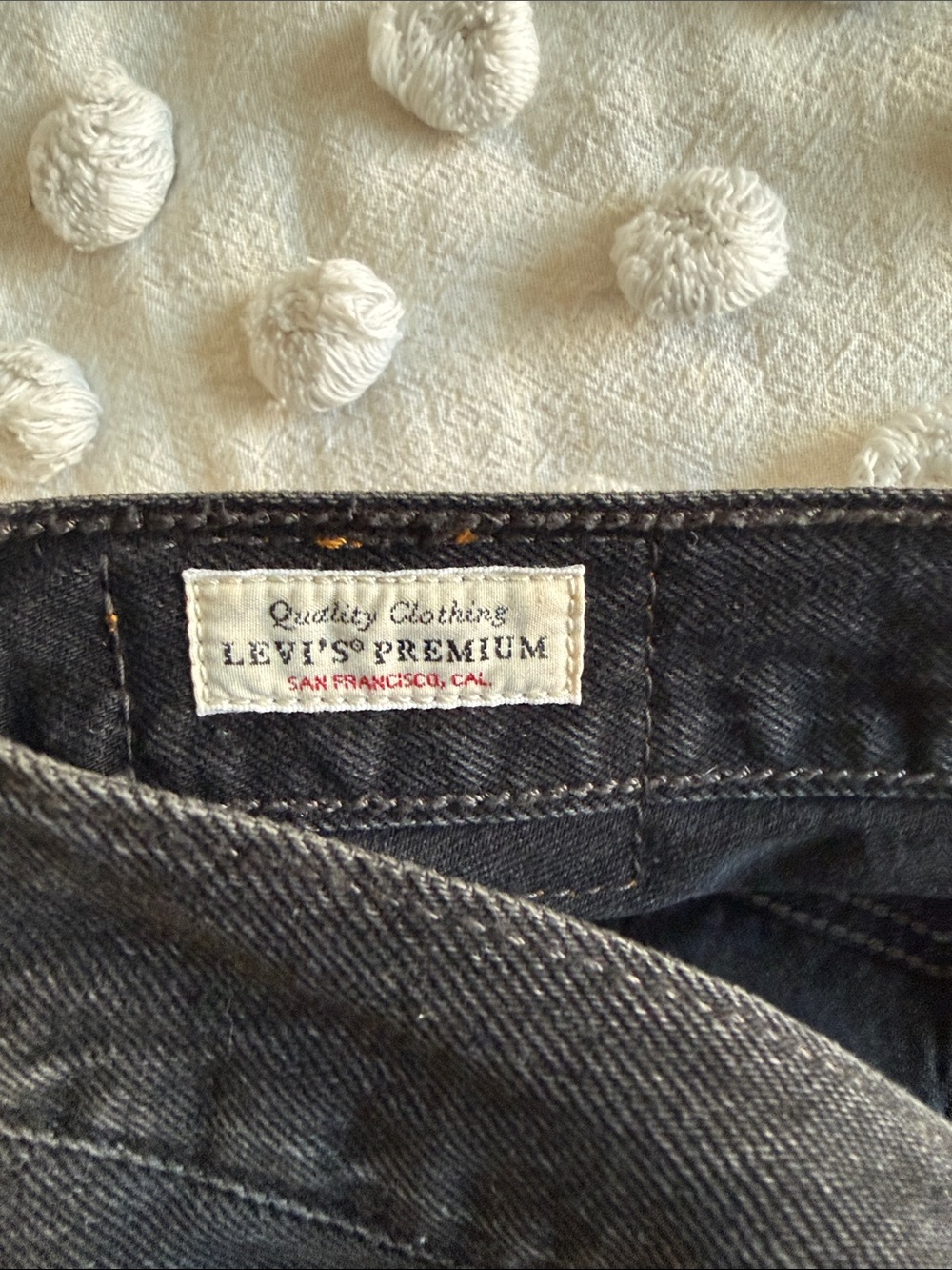 Levi's Black High-Rise Raw Hem Denim Shorts - Picture 3 of 3